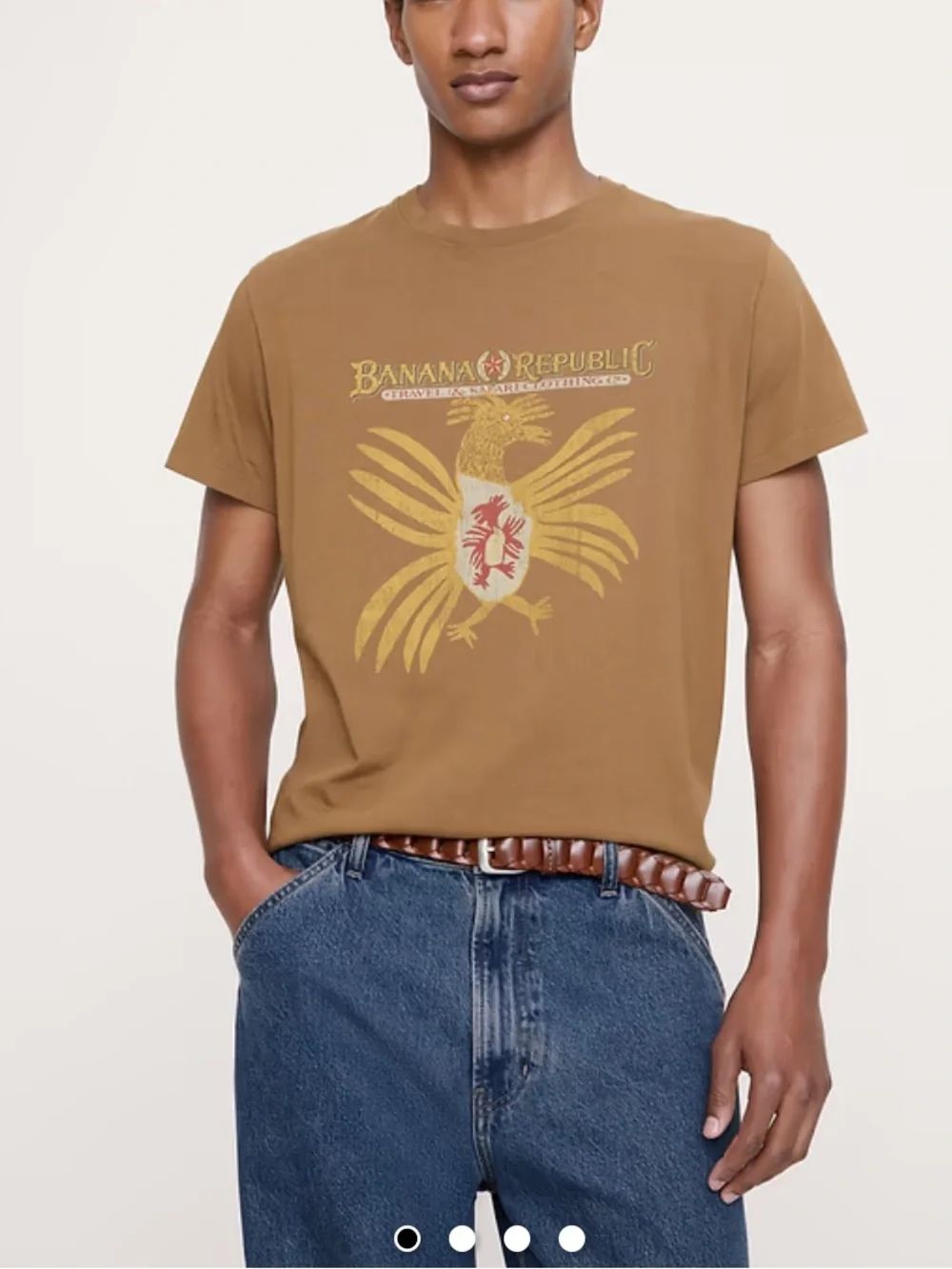 Banana Republic Brown Graphic Crest Short Sleeve Tee